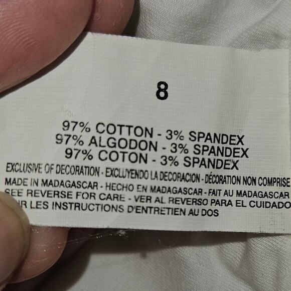 Women's Gloria Vanderbilt White Cargo Capris Sz 8 Roll Tab Hem Summer Ready - Picture 4 of 8